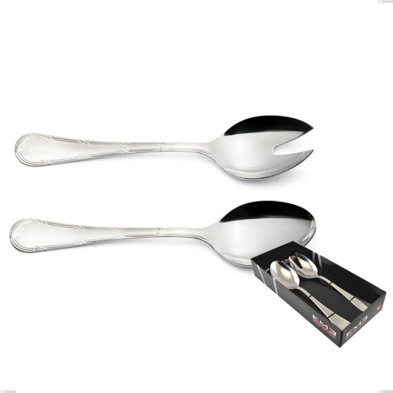 Confezione vetrina 2 pezzi insalata Luigi XVI, Acciaio Inox 18.10 (AISI304), spessore 3.00 mm Eme Posaterie Offerta Limitata