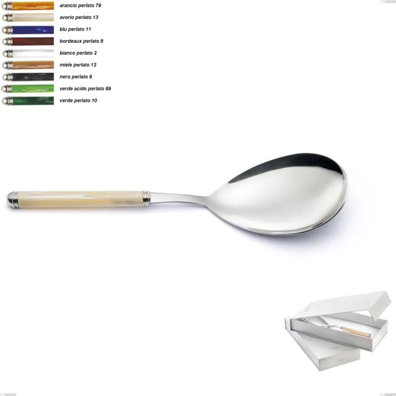 Compra Oggi Stesso Confezione a libro 1 pezzo pala riso Linea Perlato, Acciaio inox 18/10 (AISI304) Eme Posaterie arancio perlato 79