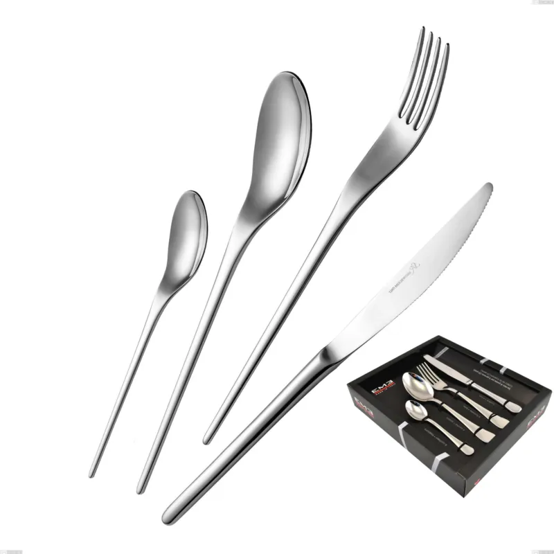 Prezzo Basso Confezione vetrina 24 pezzi Joli, Acciaio inox 18.10 (AISI304), spessore 4.00 mm finitura Lucida Eme Posaterie