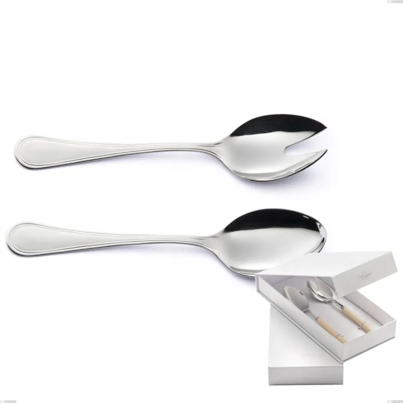 Confezione a libro 2 pezzi insalata Impero, ACCIAIO INOX 18.10(AISI304), spessore 2.5 MM Eme Posaterie Prezzo Ridotto