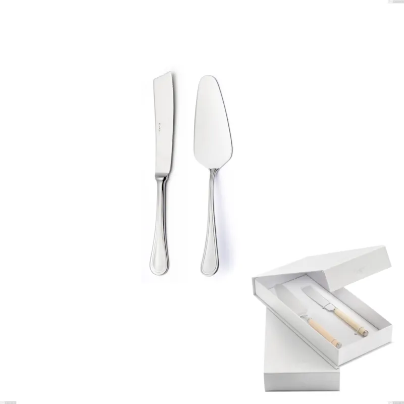 Prezzo Conveniente Confezione a libro 2 pezzi,paletta più coltello dolce da servizio Impero, ACCIAIO INOX 18.10(AISI304), spessore 2.5 MM Eme Posaterie