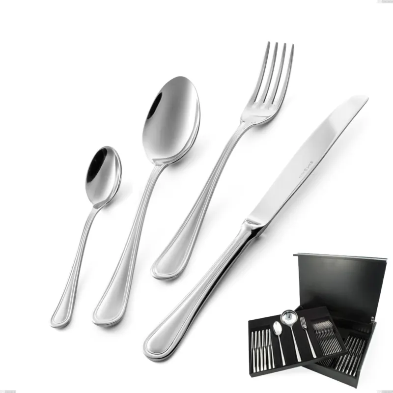 Spedito Oggi Servizio di posate 113 pezzi in astuccio regalo coltello manico vuoto Impero, ACCIAIO INOX 18.10(AISI304), spessore 2.5 MM Eme Posaterie