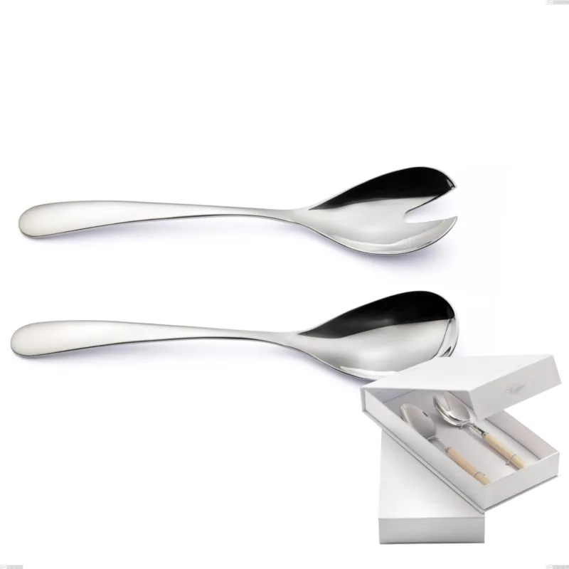 Confezione a libro 2 pezzi insalata Hotel, Acciaio inox 18.10 (AISI304), spessore 2.5 mm lunghezza 260 mm Eme Posaterie Nuova Collezione