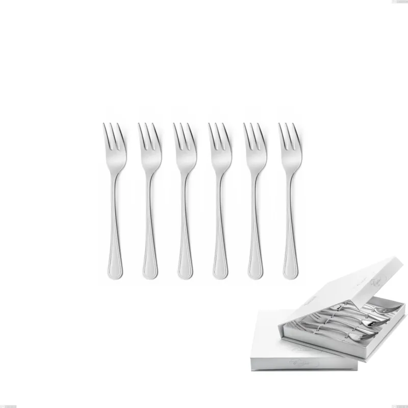 Confezione a libro 6 pezzi forchette dolce Galles, Acciaio inox 18/10 (aisi 304), spessore 2.00 mm Eme Posaterie Soddisfatti O Rimborsati