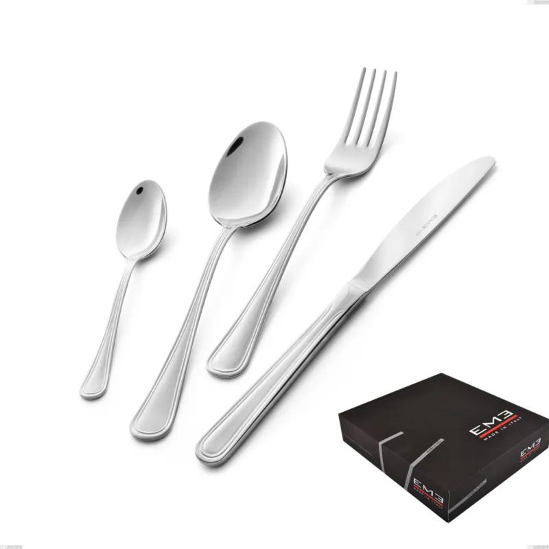 Prezzo Scontato Set di posate 75 pezzi Galles in confezione regalo, Acciaio inox 18/10 (aisi 304), spessore 2.00 mm Eme Posaterie