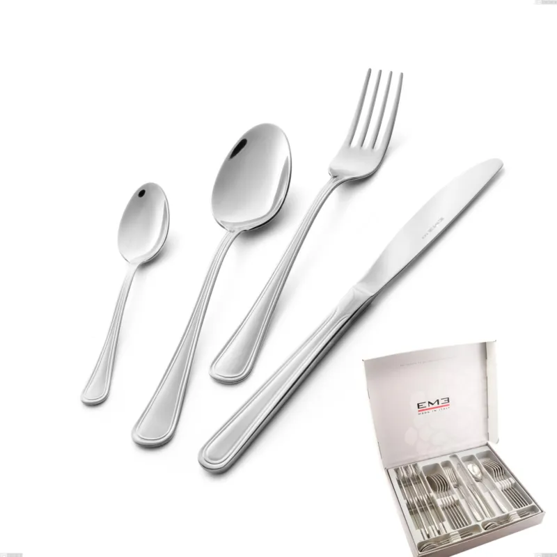 Cofanetto 24 pezzi coltello economico Galles, Acciaio inox 18/10 (aisi 304), spessore 2.00 mm Eme Posaterie Spedizione Espresso