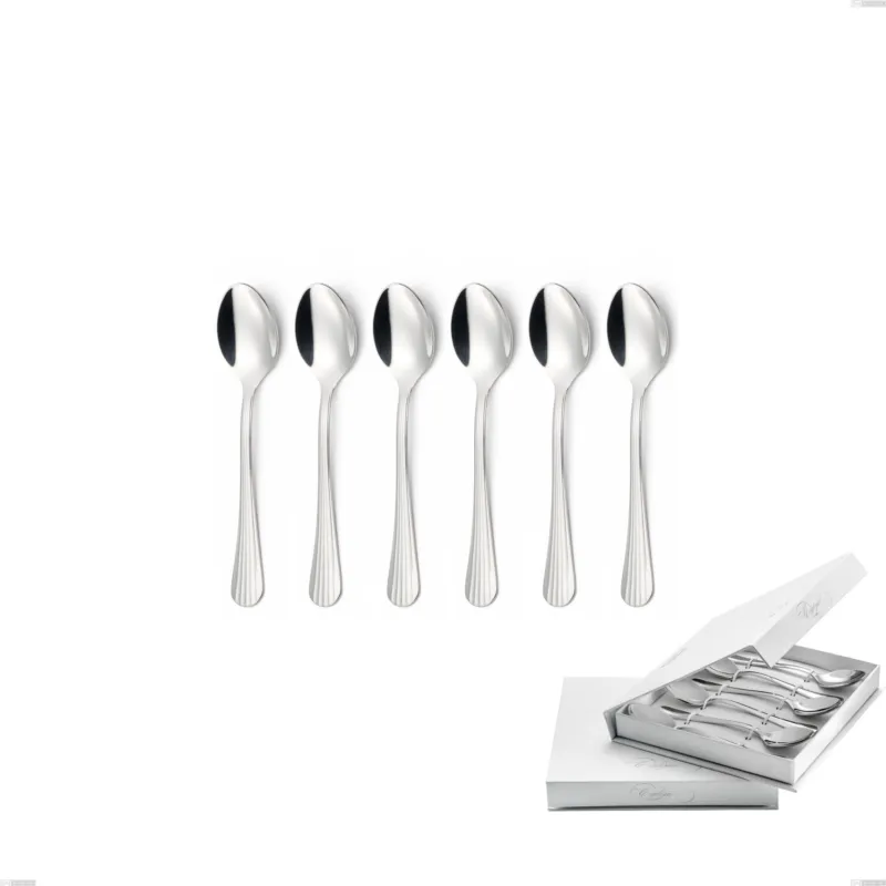 Confezione a libro 6 pezzi cucchiaini caffè Eden, inox 18.10 (AISI304) , spessore 3.0 mm Eme Posaterie A Buon Prezzo