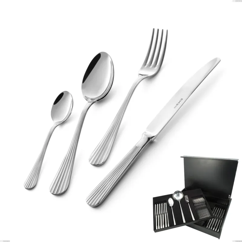 Promozione Servizio di posate 75 pezzi in astuccio di legno Eden, inox 18.10 (AISI304) , spessore 3.0 mm Eme Posaterie