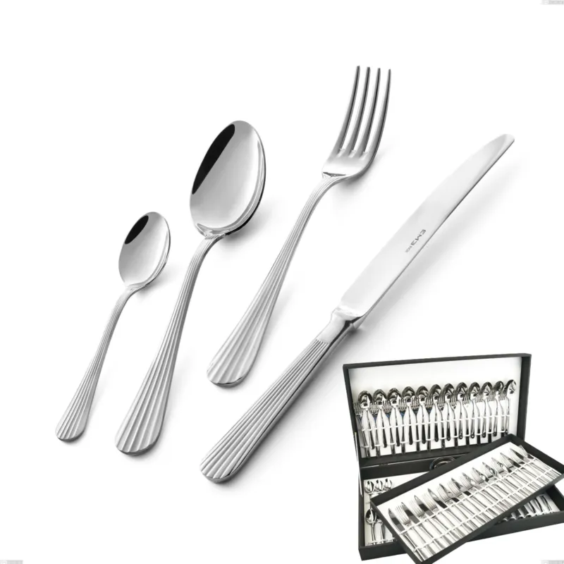 Must-Have Servizio di posate 75 pezzi in astuccio regalo coltello manico vuoto Eden, inox 18.10 (AISI304) , spessore 3.0 mm Eme Posaterie