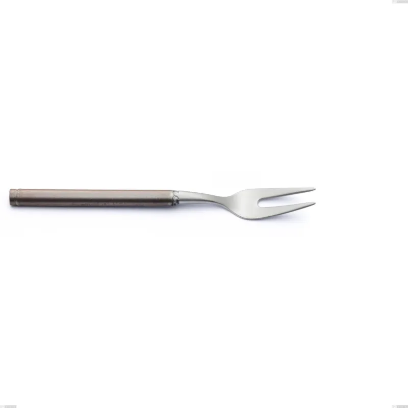 Reso Gratuito Forchetta carne Fuoco, Acciaio inox 18.10 (AISI304),lunghezza 208 mm,manico in tubolare d‘acciaio sabbiato e brunito Eme Posaterie