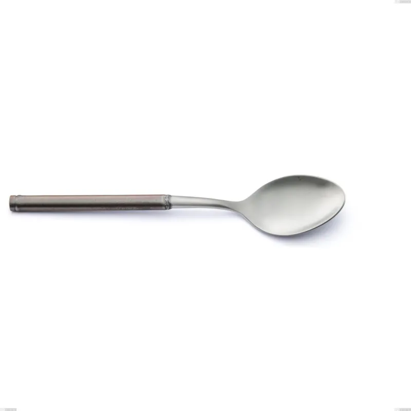 Pagamento Sicuro Cucchiaio da servizio Fuoco, Acciaio inox 18.10 (AISI304),lunghezza 250 mm, manico in tubolare d‘acciaio sabbiato e brunito Eme Posaterie
