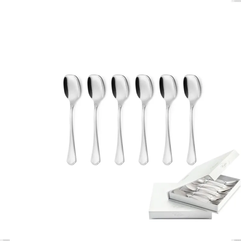 Ultima Occasione Confezione a libro 6 pezzi cucchiaini gelato Domus, inox 18.10 (AISI304), spessore 3.0 mm Eme Posaterie