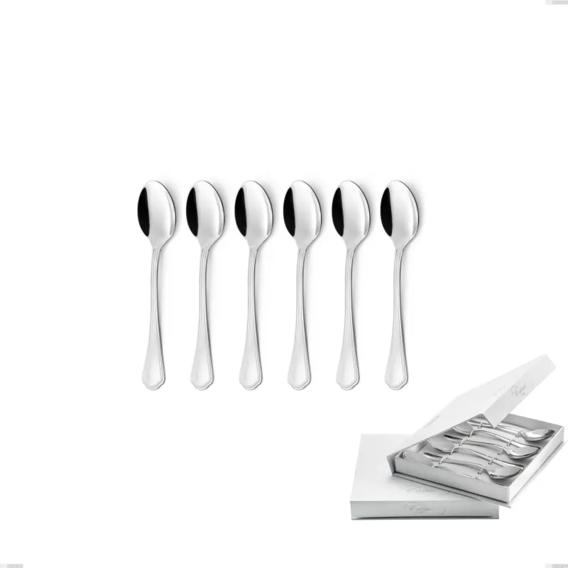 Ultima Occasione Confezione a libro 6 pezzi cucchiaini caffè Domus, inox 18.10 (AISI304), spessore 3.0 mm Eme Posaterie