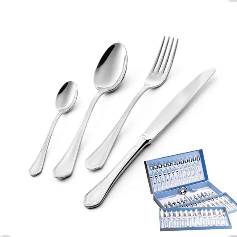 Must-Have Servizio di posate 113 pezzi in astuccio regalo Domus, inox 18.10 (AISI304), spessore 3.0 mm Eme Posaterie