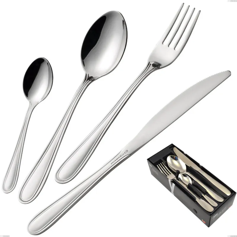 Promozione Esclusiva Confezione salvaspazio 24 pezzi coltello economico City, Inox 18.10 (Aisi304), spessore 1.8 mm Eme Posaterie