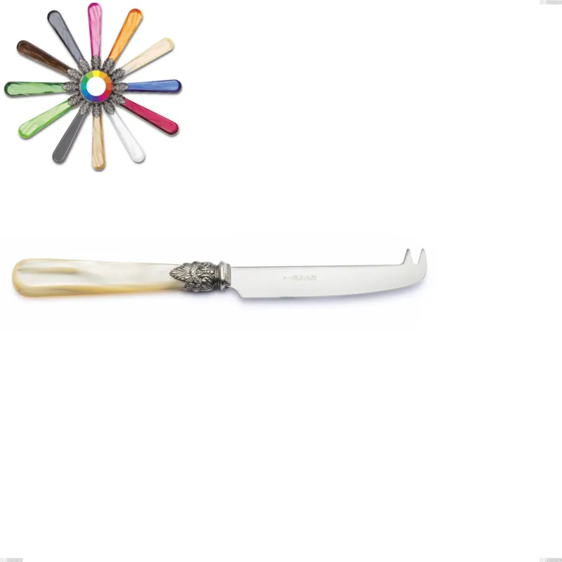 Vendita Finale Coltello formaggio Napoleon Perlato, (acciaio 18.10 aisi304), Lunghezza 213 mm manici in metacrilato Eme Posaterie marrone perlato 1124