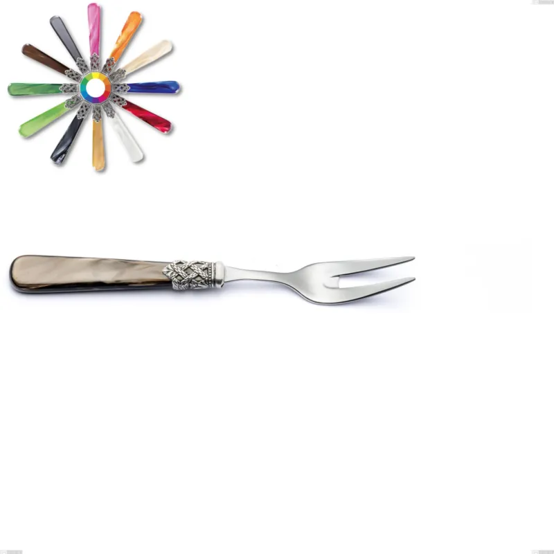Esclusivo Forchetta carne Ginevra, (acciaio 18.10 aisi304), manico in nylon, Lunghezza 209 mm Eme Posaterie marrone perlato 1124