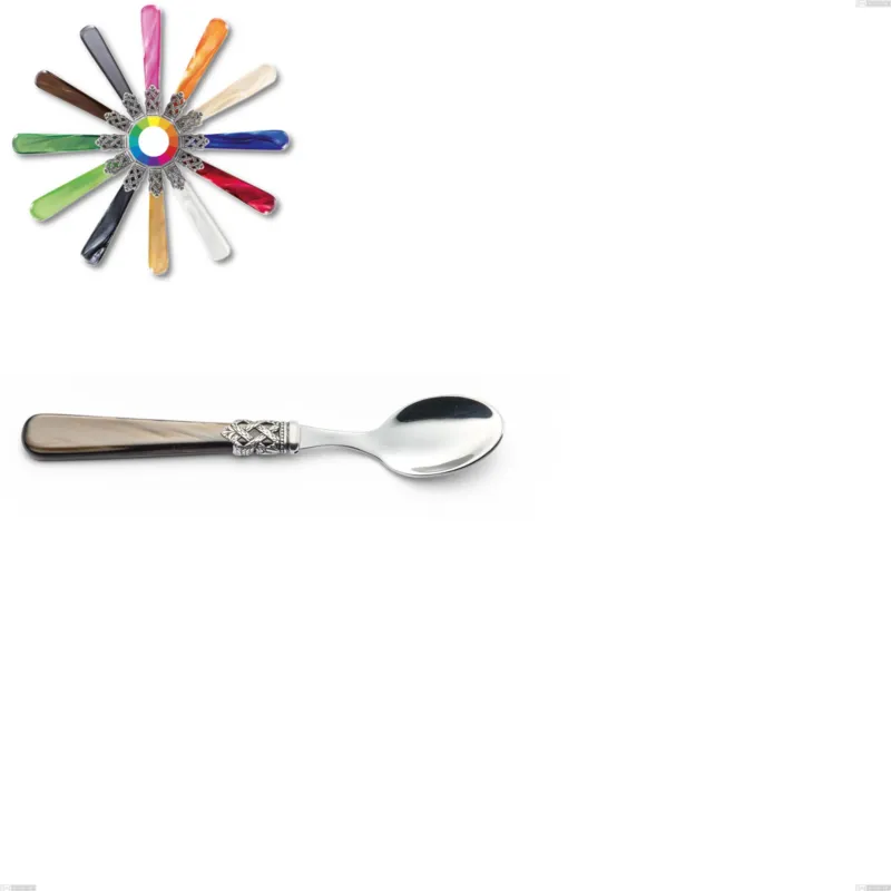 Spedito Oggi Cucchiaino moka Ginevra, (acciaio 18.10 aisi304), manico in nylon, Lunghezza 137 mm Eme Posaterie marrone perlato 1124