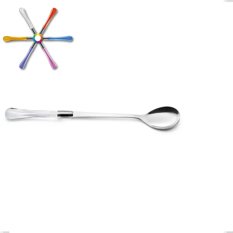 Spedizione Espresso Cucchiaio bibita Zaffiro, (acciaio 18.10 aisi304), manico in metacrilato Eme Posaterie trasparente 1