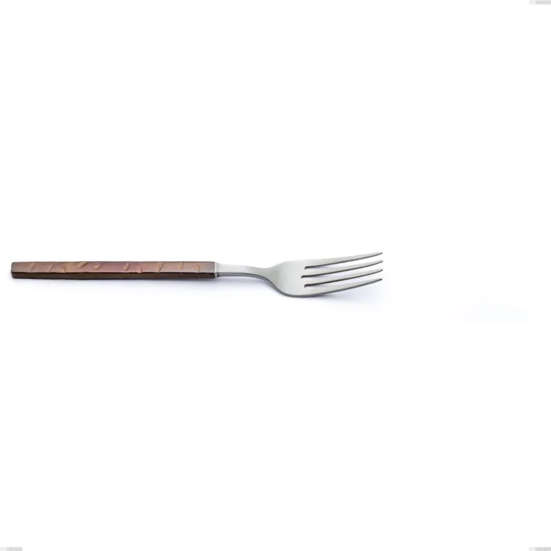 Forchetta frutta Zeus Fire, acciaio forgiato 18/10 (AISI 304) - lunghezza 185 mm, manicatura martellata brunita Eme Posaterie Novità