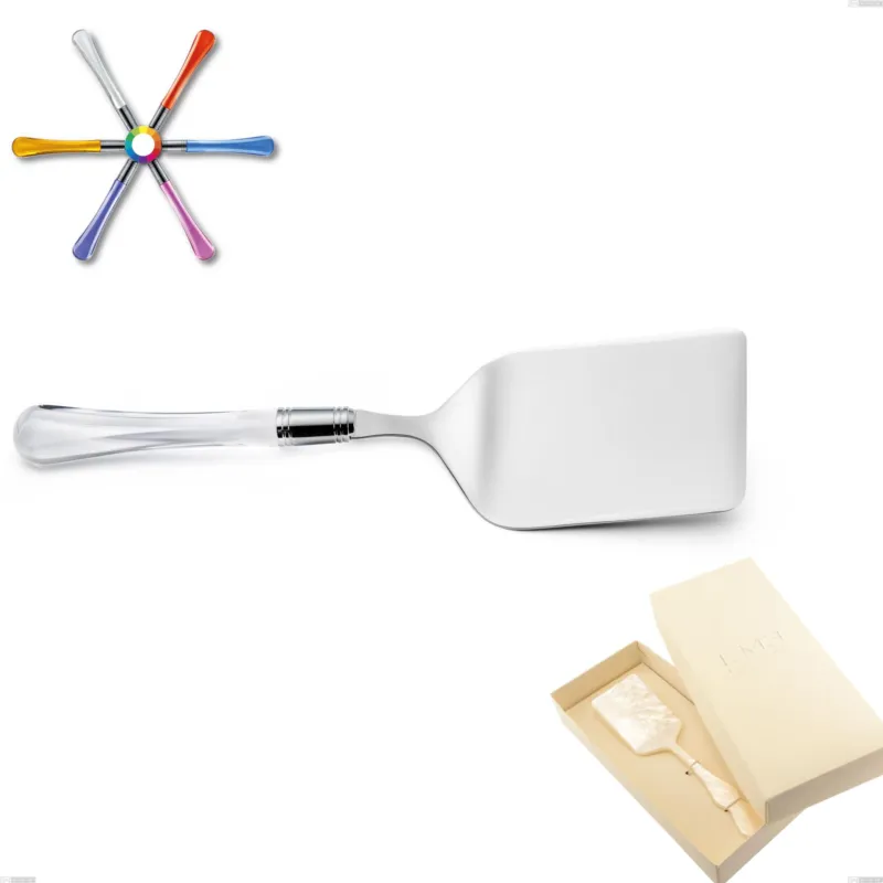 Confezione Bomboniera 1 pezzo pala lasagne Zaffiro, (acciaio 18.10 aisi304), manico in metacrilato Eme Posaterie trasparente 1 Prezzo Basso