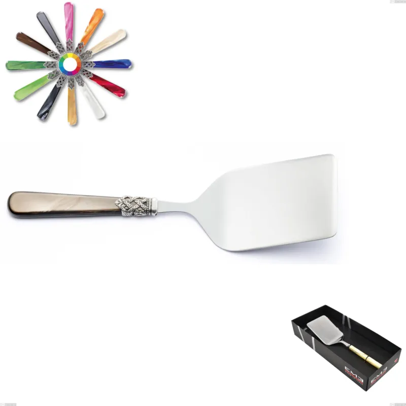 Confezione vetrina 1 pezzo pala lasagne Ginevra, (acciaio 18.10 aisi304), manico in metacrilato Eme Posaterie marrone perlato 1124 Promozione Esclusiva