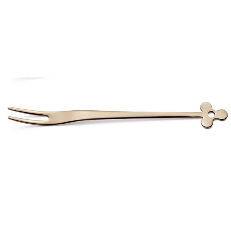 Forchettina party CADEAU in acciaio 18.10 AISI430 127 mm Trifoglio ROSE‘ brunito lucido Eme Posaterie Affare