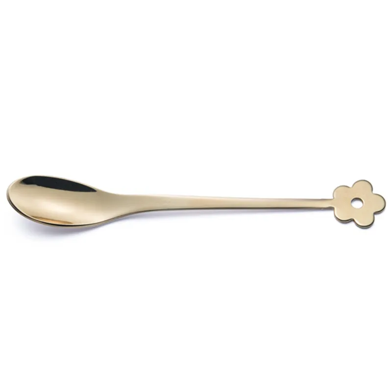 Cucchiaino Espresso e Moka CADEAU in acciaio 18.10 AISI430 112 mm margherita ROSE‘ brunito lucido Eme Posaterie Non Perdere
