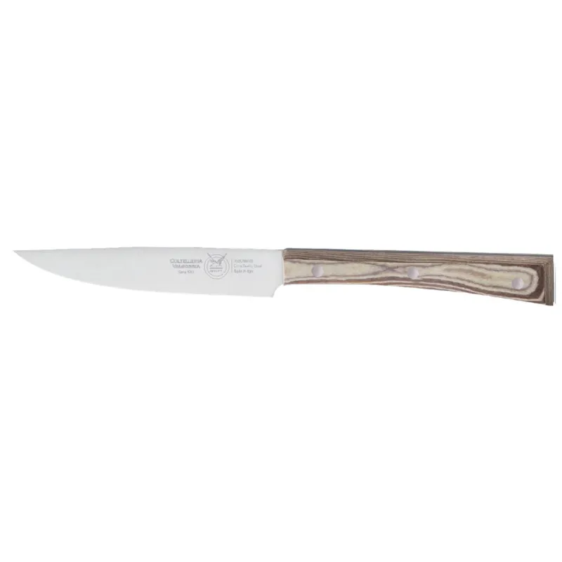 Promo Stagionale coltello bistecca stretto cm 13, colore nocciola, manico in paperstone Coltelleria Valgobbia