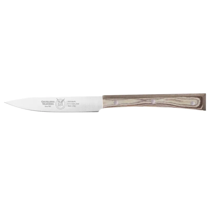 Ultima Occasione coltello cucina cm 11, colore nocciola, manico in paperstone Coltelleria Valgobbia