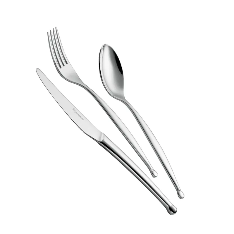 Servizio Posate 24 Pezzi 6 posti tavola PUNTO 3 mm in acciaio inox 18/10 lucidato a specchio in confezione Eme Posaterie Compra Adesso