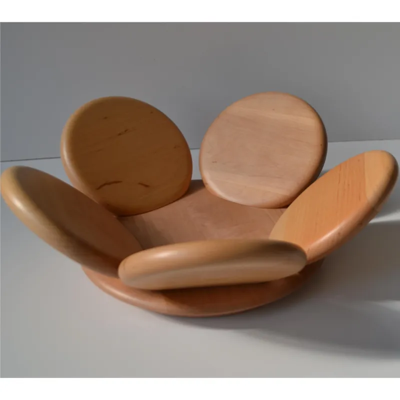 Cestino porta Pane, frutta in legno di ontano diametro 34xh12 cm petali legno naturale con base colore legno Manzoni Pietro Popolare