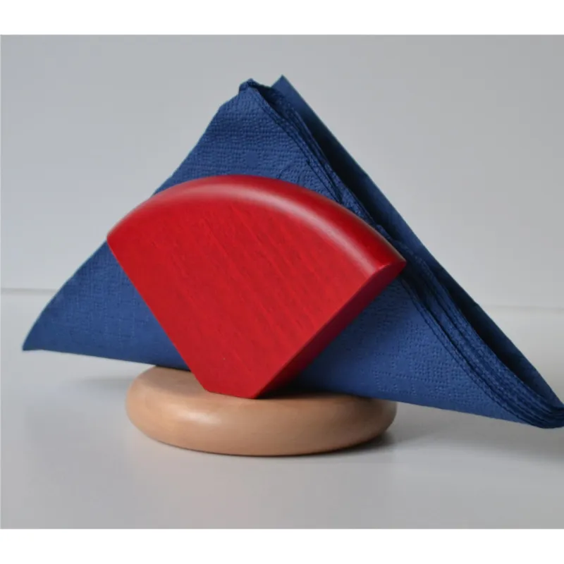 Portatovaglioli in legno di tiglio VELA 10xh9,5 cm realizzato a Bergamo Italia a mano colore Naturale Rosso Manzoni Pietro Compra Online