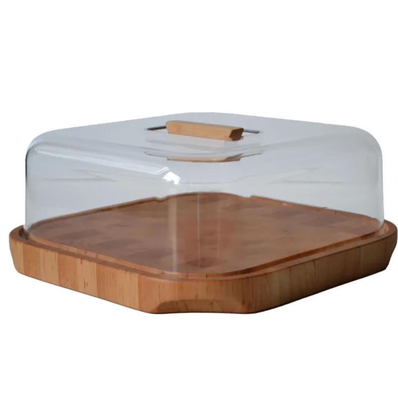 Miglior Prezzo Porta formaggio, Copriformaggio Quadrato 28x28xh12 cm in legno di ontano lavorazione a tasselli campana in metacrilato Manzoni Pietro