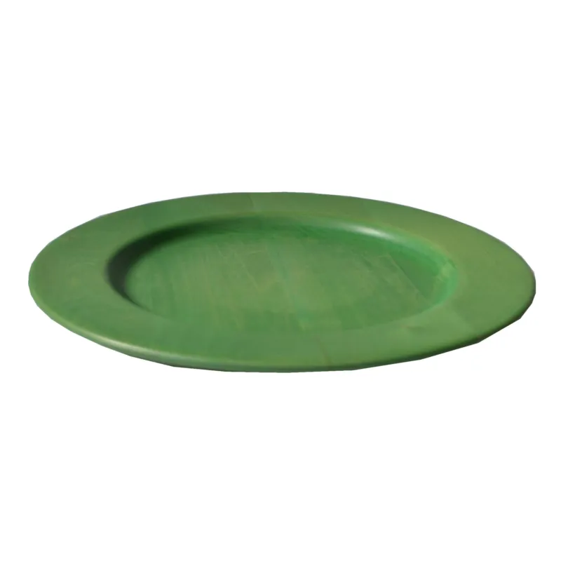 Ultime Pezzi Sottopiatto in legno massello Ø 32xh 3,2cm con legno massello di tiglio , il piatto è lavorato e tornito singolarmente a mano Verde Manzoni Pietro