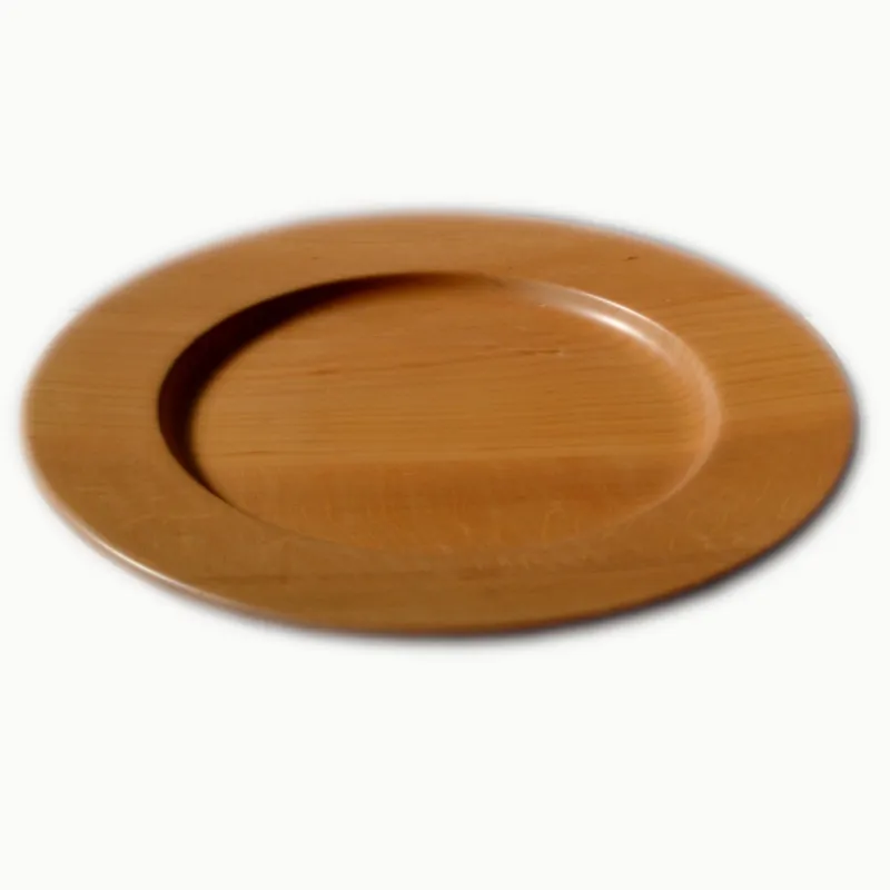 Sottopiatto in legno massello Ø 32xh 3,2cm con legno massello di tiglio , il piatto è lavorato e tornito singolarmente a mano Naturale Manzoni Pietro Professionale