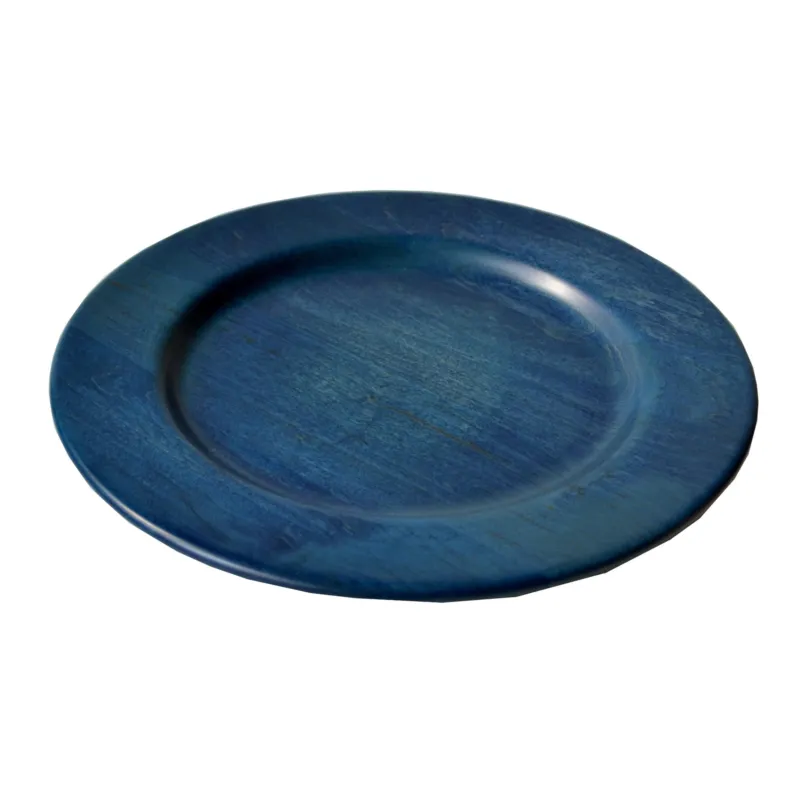 Sottopiatto in legno massello Ø 32xh 3,2cm con legno massello di tiglio , il piatto è lavorato e tornito singolarmente a mano Blu Manzoni Pietro Super Prezzo