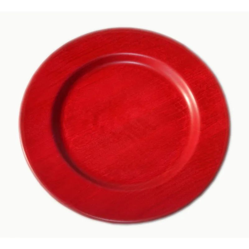 Offerta Limitata Sottopiatto in legno massello Ø 32xh 3,2cm con legno massello di tiglio , il piatto è lavorato e tornito singolarmente a mano Rosso Manzoni Pietro