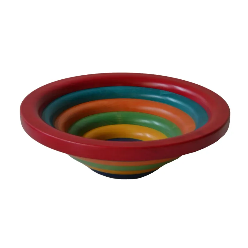 Centrotavola Fruttiera, Insalatiera ARENA Ø 42xh 12 cm con legno massello di tiglio , ogni anello lavorato e tornito singolarmente a mano multicolor Manzoni Pietro Quantità Limitata