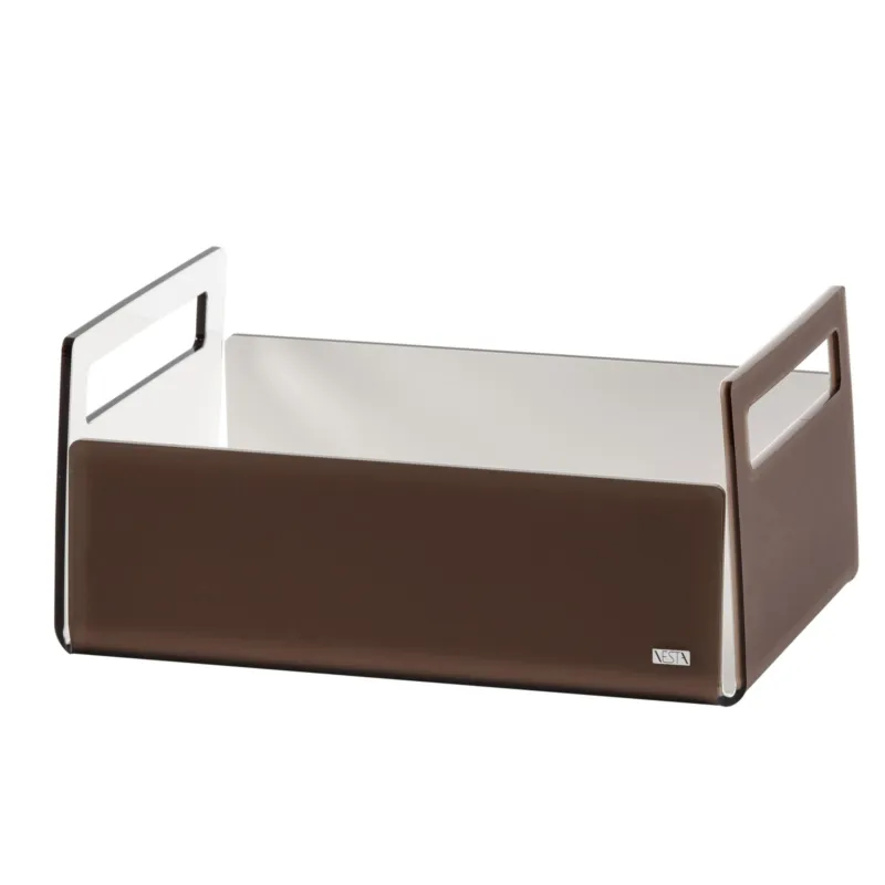 Cassetta Frutta in plexi Trasparente LIKE WATER 29x21xh13 cm acrilico marrone Vesta Esclusivo