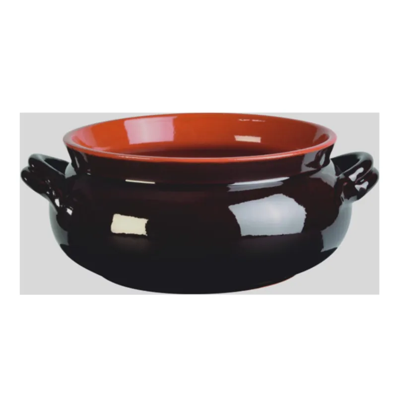 Umidiera tonda due manico in Terracotta Smaltata Ø20xh10 cm - lt 2,4 peso 1,5 kg No Piombo no Cadmio linea Terra Colore marrone Vulcania Ceramiche Soddisfatti O Rimborsati
