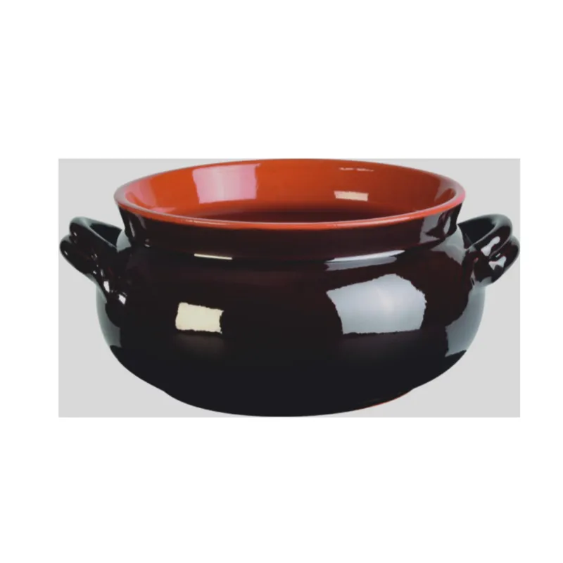 Sconto Umidiera tonda due manico in Terracotta Smaltata Ø18xh9,4 cm - lt 1,9 peso 1,2 kg No Piombo no Cadmio linea Terra Colore marrone Vulcania Ceramiche