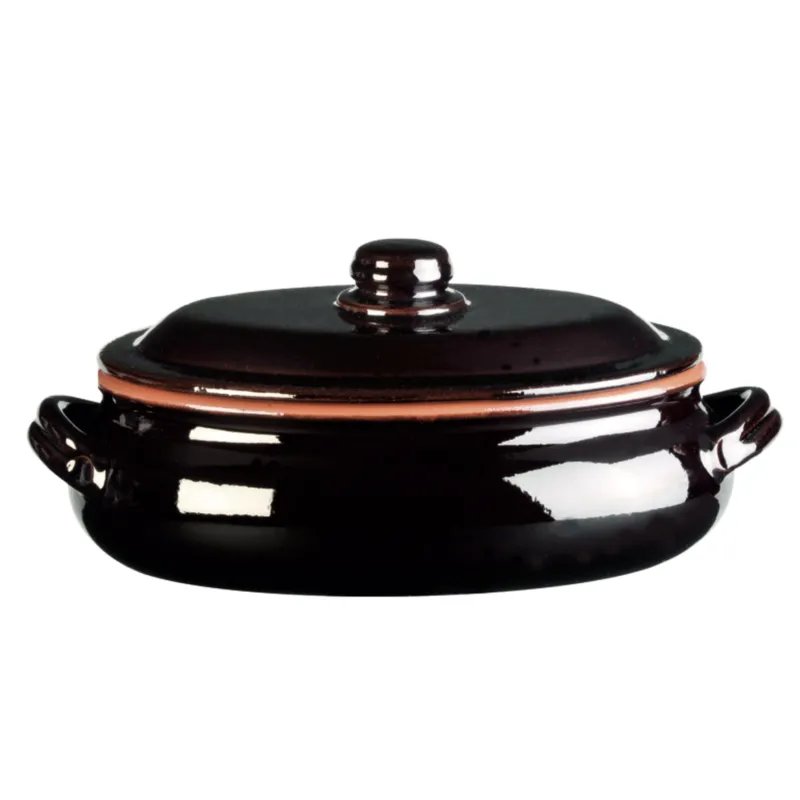 Ordina Subito Umidiera Ovale in Terracotta Smaltata con coperchio Ø26xh8,4 cm - lt 2,6 peso 2,4 kg No Piombo no Cadmio linea terra Colore marrone Vulcania Ceramiche