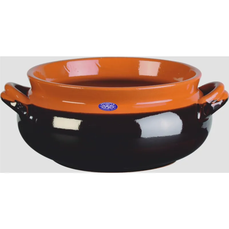 Must-Have Umidera tonda in Terracotta Smaltata Ø26xh13,8 cm - lt 5,9 peso 2,8 kg No Piombo no Cadmio linea Crete Colore marrone Vulcania Ceramiche