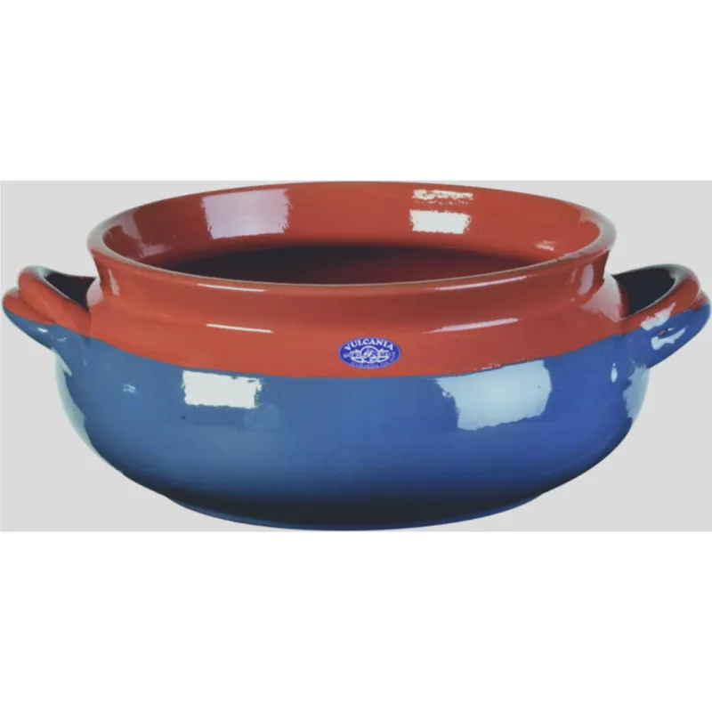 Saldi Umidera tonda in Terracotta Smaltata Ø26xh13,8 cm - lt 5,9 peso 2,8 kg No Piombo no Cadmio linea cobalto Colore blu Vulcania Ceramiche