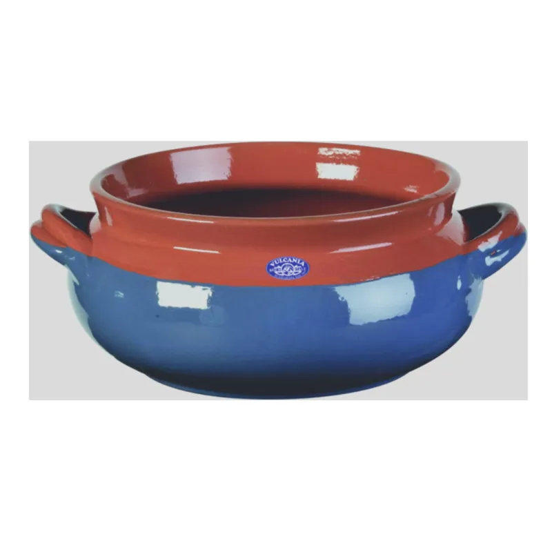 Occasione Imperdibile Umidera tonda in Terracotta Smaltata Ø22xh11 cm - lt 3,5 peso 1,8 kg No Piombo no Cadmio linea cobalto Colore blu Vulcania Ceramiche