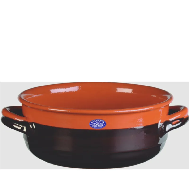 Tegame in Terracotta Smaltata Ø30xh12 cm - lt 6,1 peso 3,0 kg No Piombo no Cadmio Linea Crete Colore marrone Vulcania Ceramiche Occasione Imperdibile