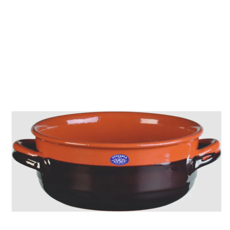 Tegame in Terracotta Smaltata Ø26xh10,7 cm - lt 3,8 peso 2,1 kg No Piombo no Cadmio Linea Crete Colore marrone Vulcania Ceramiche Offerta Lampo
