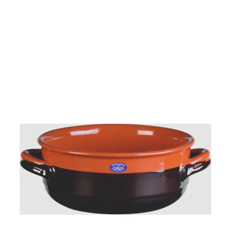 Pagamento Sicuro Tegame in Terracotta Smaltata Ø18xh7,7 cm - lt 1,2 peso 0,9 kg No Piombo no Cadmio linea Crete Colore marrone Vulcania Ceramiche