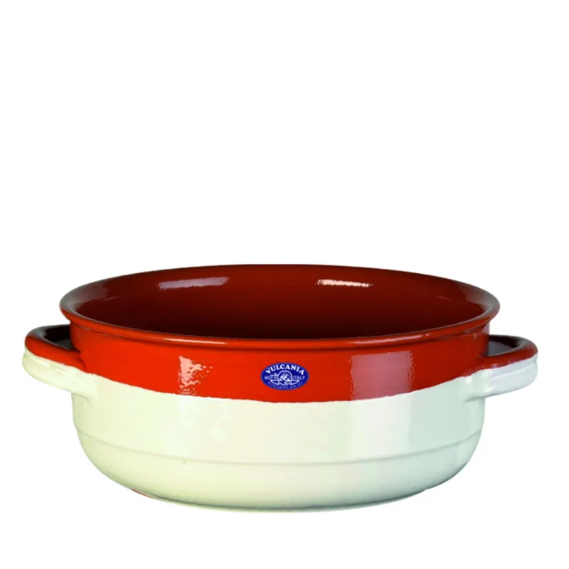 Offerta Tegame in Terracotta Smaltata Ø22xh9,1 cm - lt 2,6 peso 1,3 kg No Piombo no Cadmio Colore avorio Vulcania Ceramiche